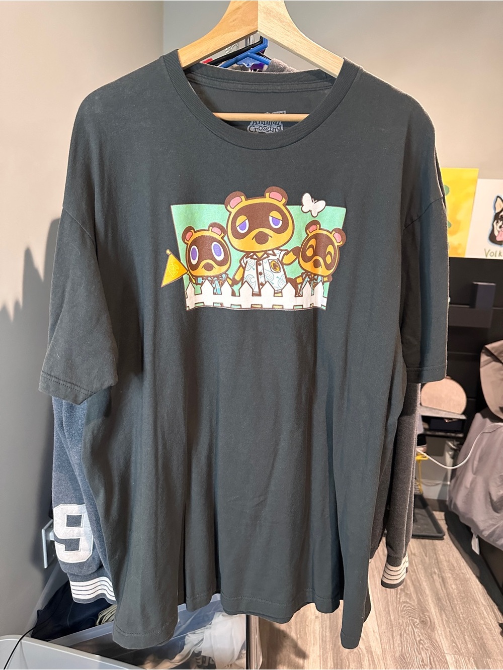 Animal Crossing Unisex Short Sleeve T-Shirt Size 2XL Pre-Owned Olive Green